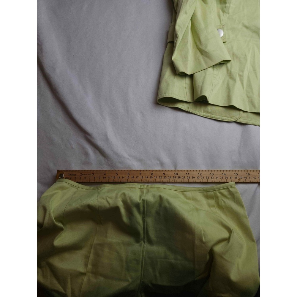 Dressbarn Lime Green Pant Suit Set 2pc Blazer Trousers Womens Size 10 - Picture 9 of 12